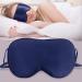 100% Pure Mulberry Silk Eye Mask for Side Sleepers | Soft Cooling Blackout Sleep Mask | Adjustable Large Size for Men & Women - AFFLAT (Navy Blue - Buy Online on GoSupps.com