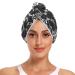 Skeletons Black Hair Towel 2 Pack Super Absorbent Hair Drying Towel Quick Dry Hair Turbans Head Towel with Button Twisty Wrap for Women Girls