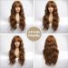 Haircube Dark Auburn Long Wavy Wig with Bangs for Women - Heat Resistant Synthetic Curly Hairpiece for Daily and Party Wear - Buy Online on GoSupps.com