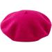 ICSTH French Beret - Wool Solid Color Women's Beanie Cap Hat in Rose Red - Buy Online on GoSupps.com