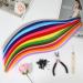 HIFOT 50 Pieces Coloured Hair Extension Synthetic Hair pieces for women Hairpieces hair braiding kit crochet hook hair extensions Pliers with 100 Beads for Girls Women - Buy Online on GoSupps.com