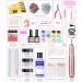Acrylic Nail Kit - White Pink Clear Powder & Liquid, Electric Nail Clipper, Top Base Coat, Tips, Forms & DIY Art Tools - Beginner Set - Buy Online on GoSupps.com