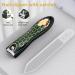GLAMFIELDS Nail Clippers with Catcher - Sharp Stainless Steel Fingernail Toenail Clipper Set with Nano Glass File in Leather Case - Green - Buy Online on GoSupps.com