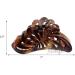 Motique Accessories 5 Large Jaw Clip Hair Claw with Leaf Design in Brown - Stylish Hair Accessory - Buy Online on GoSupps.com