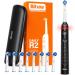 Bitvae R2 Rotating Electric Toothbrush for Adults with 8 Brush Heads Travel Case 5 Modes Rechargeable Power Toothbrush with Pressure Sensor 3 Hours Fast Charge for 30 Days Black Black 1 Pack
