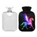 Hot water bottle 2 l with lid colorful fire Pegasus hot water bag for pain relief hand feet warmer winter
