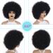 RuiYok 8 Inch Natural Black Afro Wig for Black Women - Premium Synthetic Afro Puff Wig for Costume Cosplay Party - Buy Online on GoSupps.com