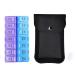 VOFOON Travel Pill Organizer 2 Times a Day PU Leather Portable Pill Case for Women/Men 7 Day AM PM Pill Box with Travel Pouch Medicine Organizer for Vitamins Medicine Fish Oils Supplements (Small) S Black