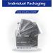 BlueEagle 4-Ply Individually Wrapped Disposable Adult Face Masks - 50 Pcs | Activated Carbon Filter | Large Fit | Charcoal Black Color - Buy Online on GoSupps.com