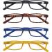 High-Quality 4 Pack Reading Glasses 2.5 for Men & Women | Comfortable Rectangular Design | Great Reading Aid in Mixed Colors - Buy Online on GoSupps.com