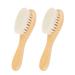 Baby Hair Brush  2 Pcs Baby Hair Brush with Wooden Handle  Natural Soft Goat Bristles Cradle Cap Brush for Newborns & Toddlers