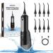 Water Flosser for Teeth Cordless Water Dental Flosser Water Picks for Teeth Cleaning Rechargeable Oral Irrigator for Home Travel IPX7 Waterproof 5 Cleaning Modes 8 Jet Tips for Family Black