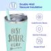 Best Sister Ever Insulated Stainless Steel Tumbler - Personalized Funny Mug for Coffee, Wine & Travel - Slide Close Lid & Straw - Mint/22 - Buy Online on GoSupps.com
