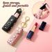 2 Pack Keychain Chapstick Holder - PU Leather Lip Balm & Lipstick Holder with Key Ring - Travel Essential (Pink Black - Buy Online on GoSupps.com