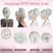 HOOJIH Messy Bun Hair Pieces - 4 Pc Straight & Wavy Updo Extensions for Women | Silver Gray Scrunchies Ponytail Bun - Buy Online on GoSupps.com