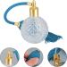 Housoutil Vintage Perfume Bottle 3.4oz - Refillable Glass Spray Bottle with Long Tassel for Home Decor & Cocktails - Elegant Blue Design - Buy Online on GoSupps.com