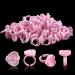 Fawyteng 100pcs Glue Rings Smart Glue Cups Lash Glue Holder Ring Cup Disposable Glue Cups Lash Glue Rings Lovely Heart Shape for Eyelash Extensions (pink)
