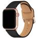 POWER PRIMACY Bands Compatible with Apple Watch Band 38mm 40mm 41mm 42mm 44mm 45mm 49mm, Top Grain Leather Strap Compatible for Men Women iWatch Series 8 7 6 5 4, SE (Black/Rosegold) Black/Rosegold 38mm 40mm 41mm