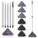 Wall Mop,Wall Cleaner Mop with Long Handle - Ceiling Cleaner and Baseboard Duster for Wall Washer Cleaning Ceiling Window Floor with Extension Pole 39" to 85", 6 Replacement Pads and Window Squeegee Gray