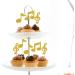 Ambishi 24pcs Music Notes Cupcake Toppers/Musical Theme Birthday Baby Shower Wedding Party Decoration/Rock Music Concert Theme Party Cupcake Picks/Gold Glitter - Buy Online on GoSupps.com