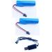 2 Pack 3.7v 2200mAh ICR18650 Rechargeable Battery with SM 2P Plug & Charge Cable