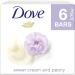 Dove Purely Pampering Beauty Bar 6-Pack - Sweet Cream & Peony, 3.75 oz Bars - More Moisturizing Than Soap - Buy Online on GoSupps.com