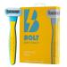 Bolt Performance Razor for Men's Leg Shaving - Ergonomic Zinc Alloy Design 5-Blade Cartridge with Aloe & Vitamin E Superior Grip Designed in Finland - Includes 2 Cartridges