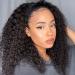 Eooma Headband Wig Curly Human Hair Wigs for Black Women 10A 180% Density Brazilian Kinky Curly Natural Human Hair Headband Wigs Scarf No Gel Gluelees Remy Hair 16 Inch (Pack of 1) Natural Black Color Curly
