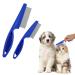 Tiesome pet hair combinations 2 packing multifunctional trunks for pets grooming kit 2 in 1 dog bums stainless steel comb Massage comb Double -sided comb (blue)