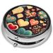 Heart Crush Flower Round Pill Box - 3 Compartment Travel Organizer | Portable International Shipping - Buy Online on GoSupps.com