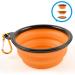 Phonenatic Foldable Silicone Dog Bowl - Orange Travel Bowl for Dogs & Cats with Carabiners (350 ml) - Durable & Portable Design - Buy Online on GoSupps.com