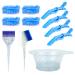 Wsimily 11 Pcs Hair Dye Coloring Kit, Hair Color Mixing Bowl Brushes Professional Bleaching DIY Salon Tool, Mixing Bowl, Dye Color Brush, Hair Clips, Earmuffs (Blue)