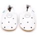 Dotty Fish Soft Leather Baby Shoes | Non-Slip Suede Soles | Toddler Boys 0-6 Months to 4-5 Years | White Stars Design - Buy Online on GoSupps.com