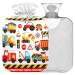 Naanle construction truck heat bottle with reference transparent hot water bottle 1L heat bottle for bed handfeens Warmer pain relief heat and cold therapy