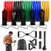 Resistance Bands, Resistance Band Set, Workout Bands, Exercise Bands for Men and Women, Exercise Bands with Door Anchor, Handles, Legs Ankle Straps for Muscle Training, Physical Therapy, Shape Body 10150LBS Colour