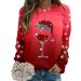 Women's Christmas Snowman & Penguin Print Sweatshirt | Red O-Neck Raglan Top - Buy Online on GoSupps.com