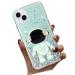Tivenfezk nadoli for iPhone 13 mini astronaut hidden stand shell caricature glitter stand soft silicone bling transparent protective cover iphone 13 mini green