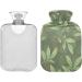 Naanle Hot Water Bottle - 1L Transparent Green Leaves | Pain Relief & Heat Therapy for Back Hands & Feet - Buy Online on GoSupps.com