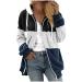 Hanxiulin coat plush jacket hoodie jacket oversize winter coat women woolen coat long arm stand -up collar upperwear oversized warm bomber jacket hooded tops jacket winter jacket l marine