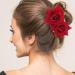 SOLUSTRE Flower Hairpin Rose Hair Clip Elegant Flower Bobby Pin Women Rose Flower Hair Accessories for Ladies Girls Valentines Day Decoration Red - Buy Online on GoSupps.com