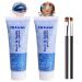2 pieces body glitter gel mermaid sequin sparkling chunky glitter liquid gel for face hair lips glitter for festival glitter masquerade birthday makeup contains 2 brushes blue + blue blue*2