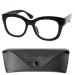 Mini glasses reading glasses Modern women with a thick frame with large scratch -resistant glasses free case plastic glasses frame oversize reading aids with Blacklich Filter Retro Schwarz 1.5 Dioptria