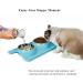 UPSKY Double Dog Cat Bowls - Premium Stainless Steel No-Spill Resin Feeder for Cats & Small Dogs (Sky Blue) - Buy Online on GoSupps.com