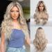 HAIRCUBE Platinum Blonde Lace Front Wigs Long Curly Wigs for Women Natural Glueless Heat Resistant Synthetic Wig