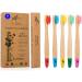 Bamboo toothbrushes for children |Bio & environmentally friendly |5 pack in rainbow colors |Soft and gentle BPA-free bristle |Natural wood toothbrush for children |Biodegradable