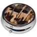 Portable Guitar Bass Pill Box - 3-Compartment Mini Organizer for Travel | Hinged Plastic Design | Ideal for Small Pills | Black - Buy Online on GoSupps.com