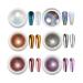6 Color Chrome Powder for Nails Gold Silver Pink Chrome Nail Power Iridescent Metallic Mirror Nail Powders for Nail Art DIY Accessories
