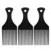 Healifty Hair Pick Comb Metal Picks Afro Hair Wig Braid Hair Styling Comb Styling Tool or Women and Men 3Pcs(Black)