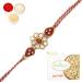Ghasitaram Gifts Rakhi for Brother Rakhis Online J-31062 Rose Flower Jewel Rakhi with 400 GMS of Soan Papdi