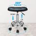 Square Rolling Stool with Adjustable Height and Swivel Wheels - Black - Buy Online on GoSupps.com